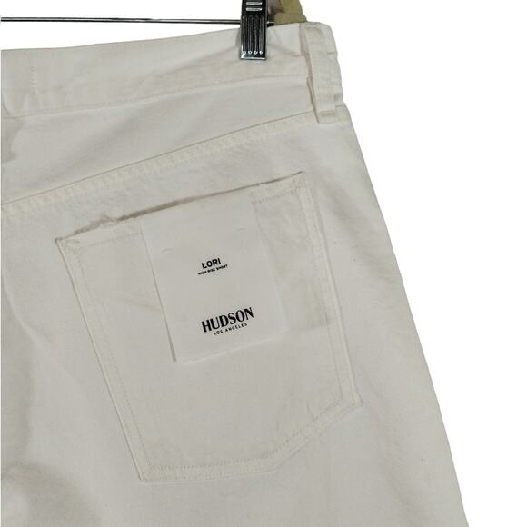 E Hudson Los Angeles Women's White Lori High Rise Denim Shorts NWT Plus Size 32 - Picture 6 of 10